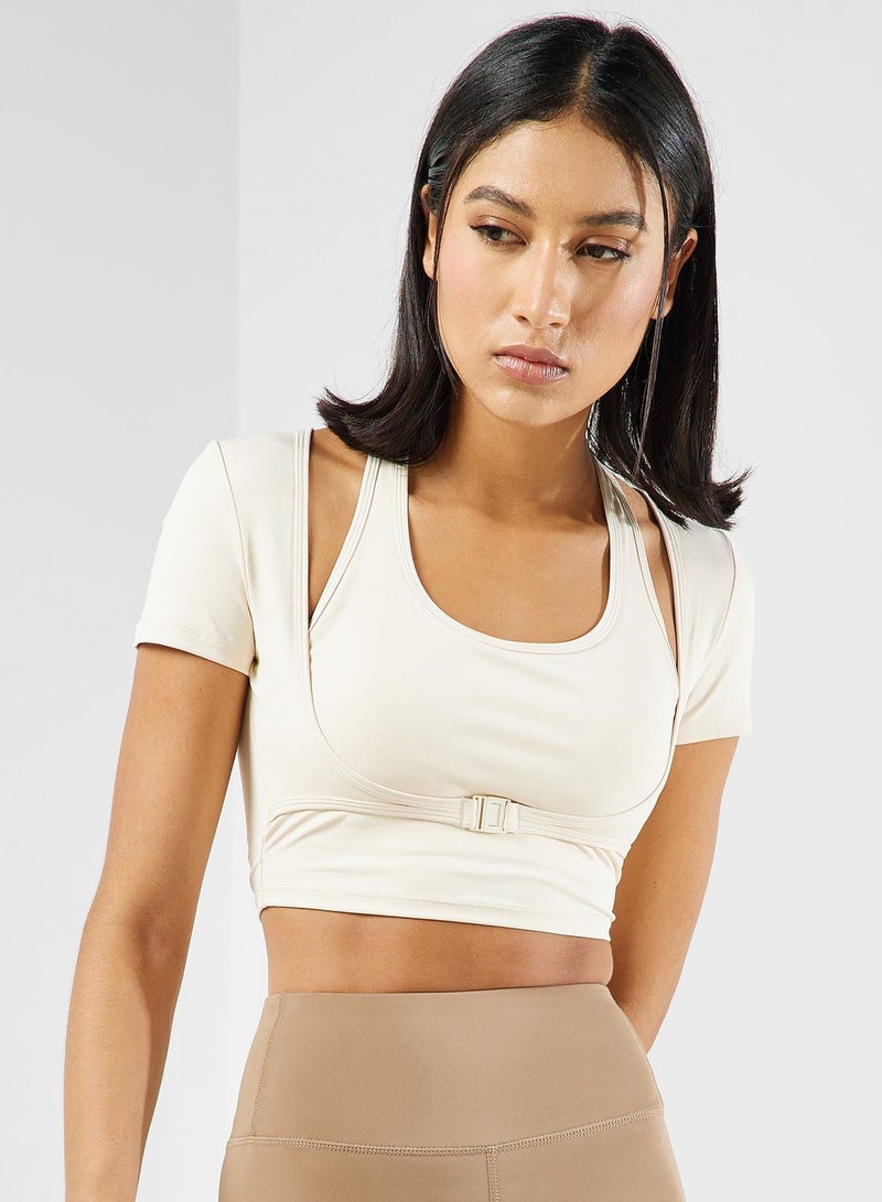 Layered T-Shirt & High Waist Legging Set