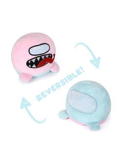 Plush Reversible Plush Octopus Stuffed Animal Mood Reversible Toy Happy Angry Pulpo Reversible Plush Bear Doll Fluffy 6 Inches (Pink Blue)