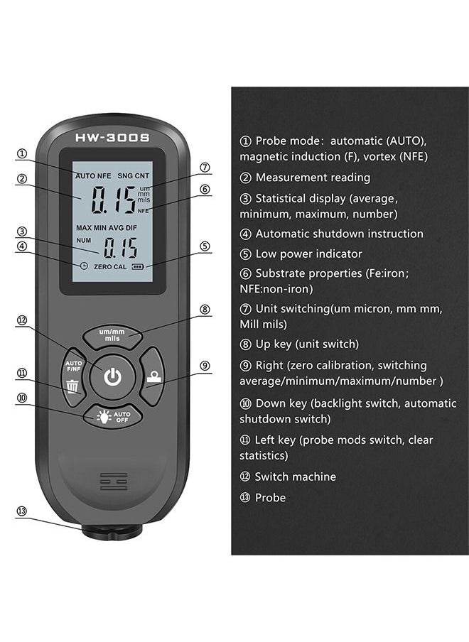 Digital car paint thickness gauge high quality /HW-300S - pzsku/ZDA75AEEA0921F43A5BBAZ/45/_/1691569425/95e42f7b-9eb4-4502-a45d-25dbaa5e5151