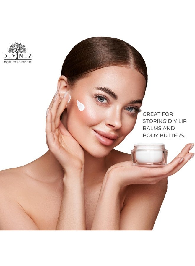 Devinez Multipurpose (Pack of 6) Round Frost Glass Cosmetic Jars,50gm with Inner Liners and Silver Lids, Travel Jars, Refillable for Makeup, Cream, Lotion, Sugar Scrubs, Eye Shadow Paint, Jewelry - Image 2