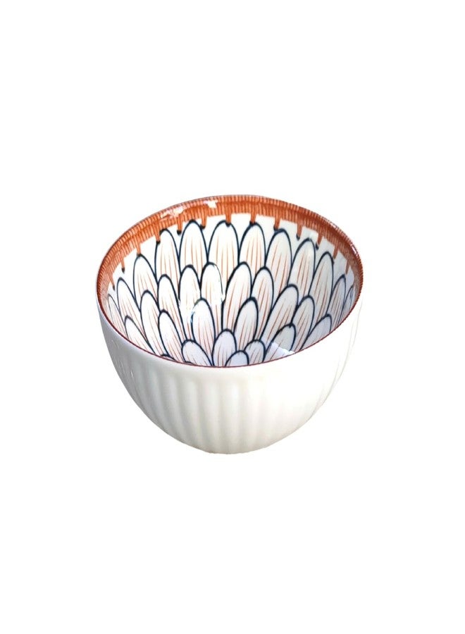 KitchEase 1 Piece Ceramic Dinner/Dessert Bowls for Snacks, Rice, Dal, Fruits, Salad | Microwave & Dishwasher Safe | Elegant Serving Bowls, Perfect for Gifting (300 ML, Petal) - Image 1