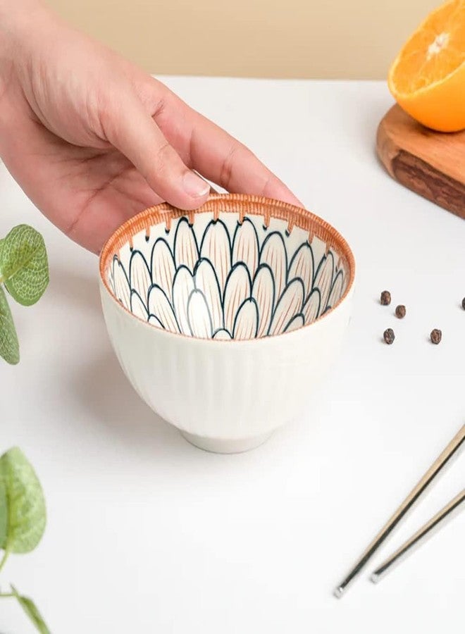 KitchEase 1 Piece Ceramic Dinner/Dessert Bowls for Snacks, Rice, Dal, Fruits, Salad | Microwave & Dishwasher Safe | Elegant Serving Bowls, Perfect for Gifting (300 ML, Petal) - Image 2