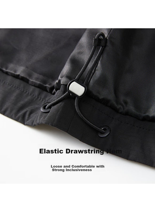 Dancing Wolves [outdoor Style] Hooded Versatile Jacket, Crisp Sports Casual Men's Coat, 001 Black, XL (180cm) - Image 3