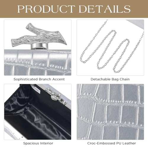 CHUNLI Clutch Purses for Women Evening/Wedding Chic Woven Bag Formal PU Leather Purse Designer Handbags for Women - Image 3