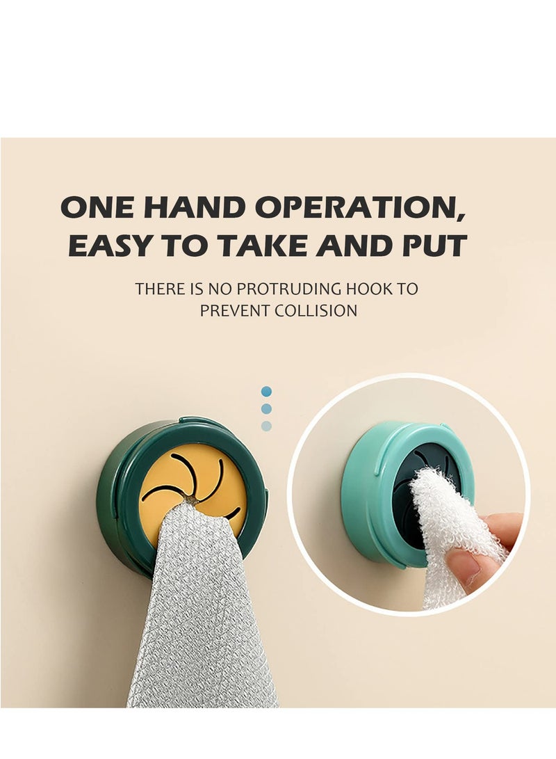SYOSI Towel Holder, 8 Pcs Sucker Wall Rack, Wall Mount Hook, Towel Stopper Dish Cloth Hook, Perforated Rag Stopper, Washing Cloth Rag Hook, Free Punch Storage Hanger, for Kitchen Bathroom - Image 3