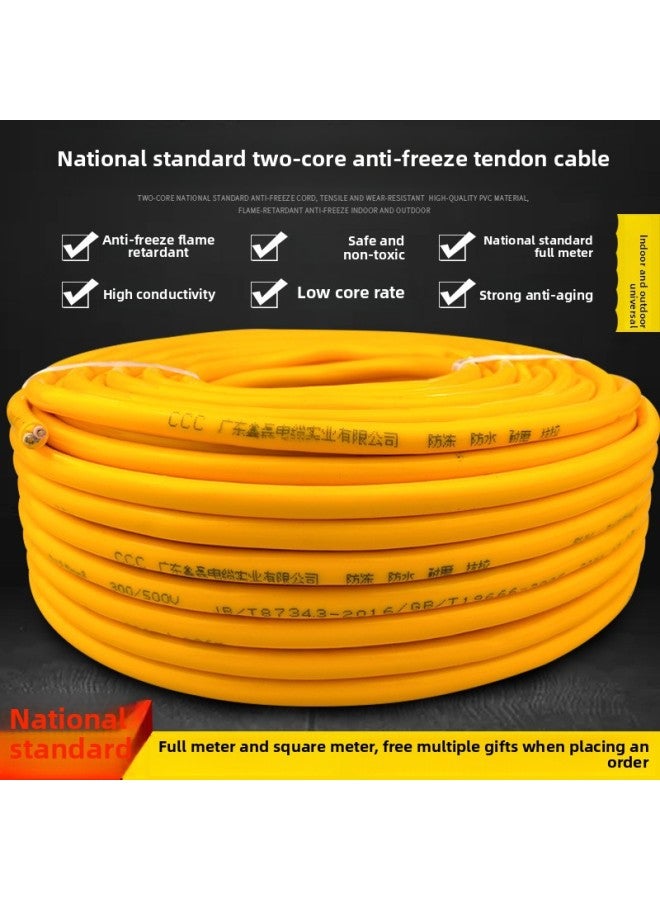 Outdoor Two-core Cable Beef Tendon Line Antifreeze Soft Line GB 4 2.5 1.5 Square Household Wire Sheath Line-Color:National Standard 1.5 Square 200 Meters To Send A Full Set