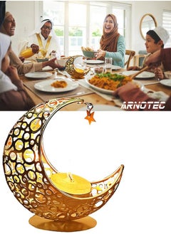 ARNOTEC Moon Shaped Candle Holder  Metal Candlestick for Party Home Living Room Gold Without Star Home & Garden  Home Decor  Candle Holders & Accessories  1 Candle holder  - Image 1