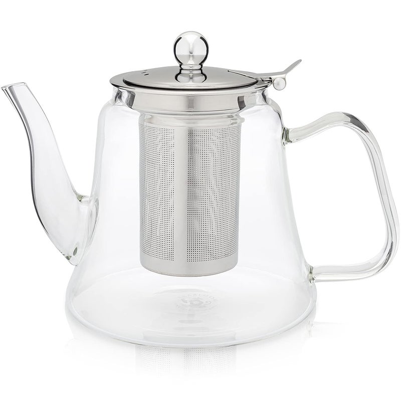 Teabloom Siena Borosilicate Glass Teapot â€“ Stain-Free, Heatproof Tea Maker With Removable Loose Tea Infuser â€“ 40 oz (4-5 Cups) - Image 2