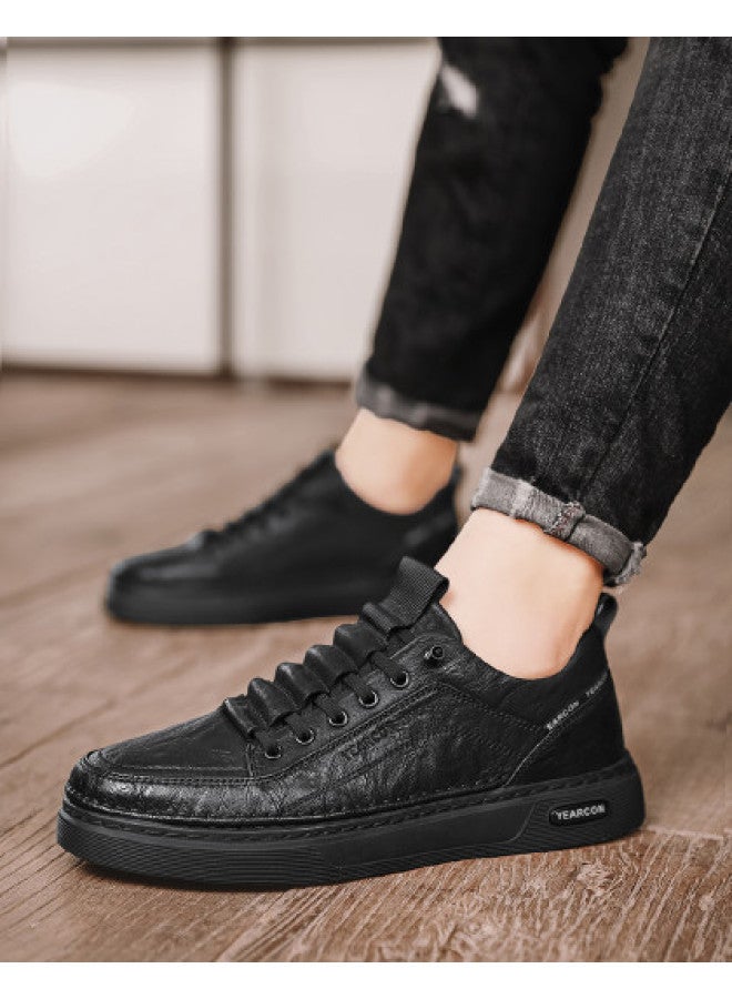 یاركون أحذية رجالية جديدة للخريف، أحذية جلدية رجالية، شبشب عمل عادي، أحذية كاجوال رجالية منخفضة - Image 1