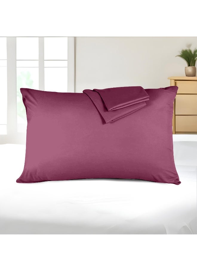 Rest Microfiber Pillow Cases 2 Piece Set 50X75Cm, 20X30 Inches Burgundy Pillow Cover Soft Brushed Supersoft Fabric Pillow Cases Standard Size  - Image 1