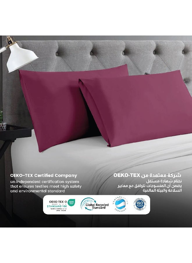 Rest Microfiber Pillow Cases 2 Piece Set 50X75Cm, 20X30 Inches Burgundy Pillow Cover Soft Brushed Supersoft Fabric Pillow Cases Standard Size  - Image 4