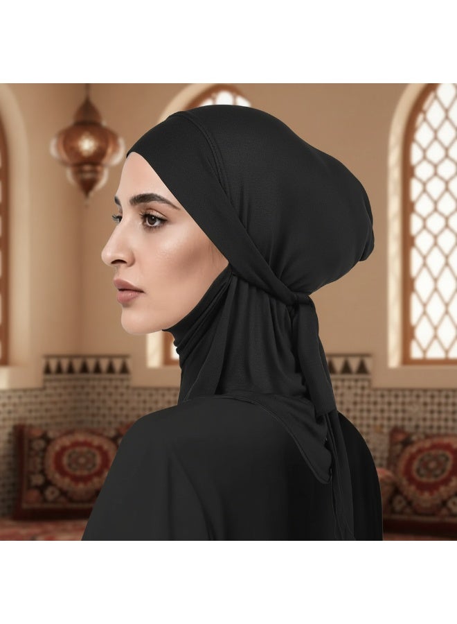 SYNSYB Solid Women's Muslin Hijab Sport Head Scarf Plain Under Scarf Muslimah Turban Cap Scarf Ramadan Accessory - Image 3