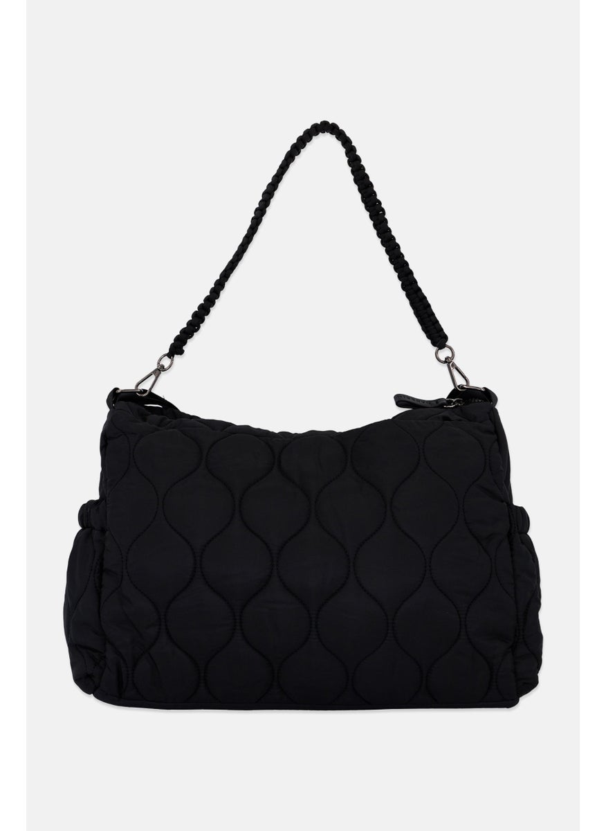 Danskin Women Quilted Shoulder Bag 26 H x 36 L x 12 W Cm, Black  - Image 1