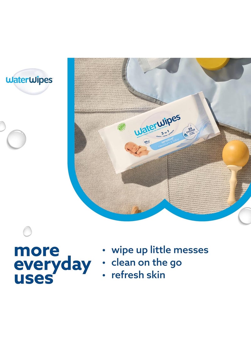 WaterWipes WaterWipes Sensitive Newborn & Baby Wipes, 60 Wipes, 99.9% Water, Fragrance Free & Alcohol Free - Image 5