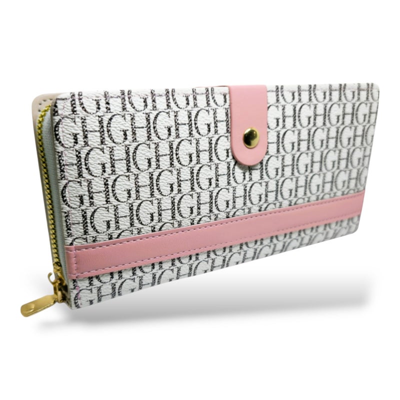 A luxurious multifunctional fold Wallet for Women 1 Zipper Large Capacity carry many cards, Hand New Korean design Phone Wallet card holder, handbag premium quality (Pink 25) - Image 3