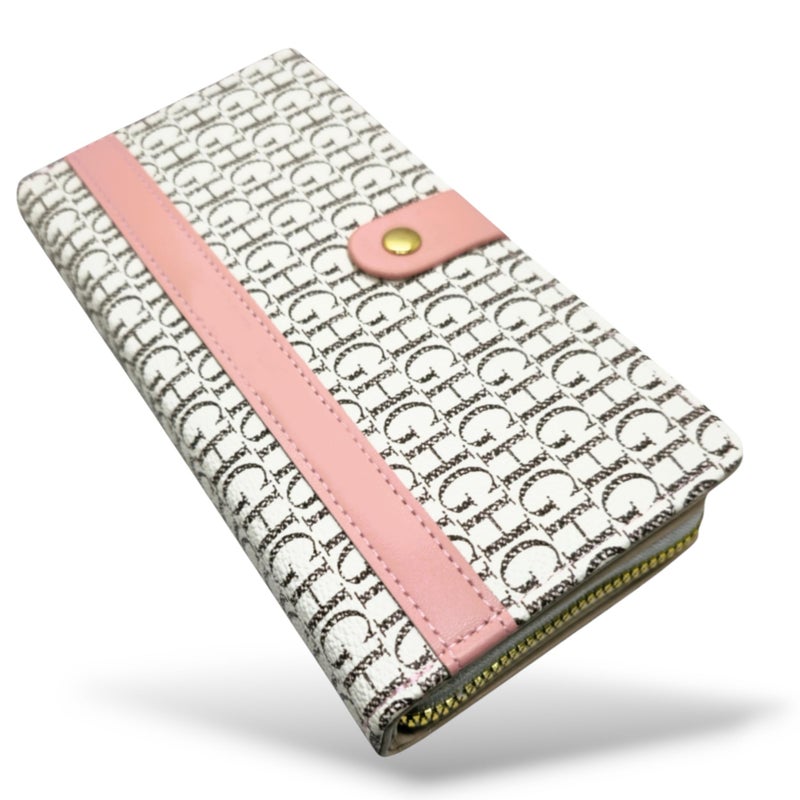 A luxurious multifunctional fold Wallet for Women 1 Zipper Large Capacity carry many cards, Hand New Korean design Phone Wallet card holder, handbag premium quality (Pink 25) - Image 5