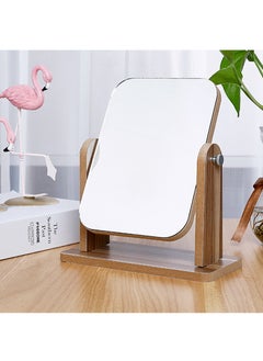 GOLDEN MILLION 360 Degree Swivel High-Definition Wooden Desk Make Up Mirror 1pc  - Image 1