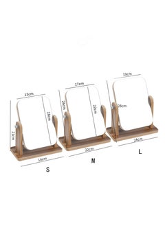 GOLDEN MILLION 360 Degree Swivel High-Definition Wooden Desk Make Up Mirror 1pc  - Image 4