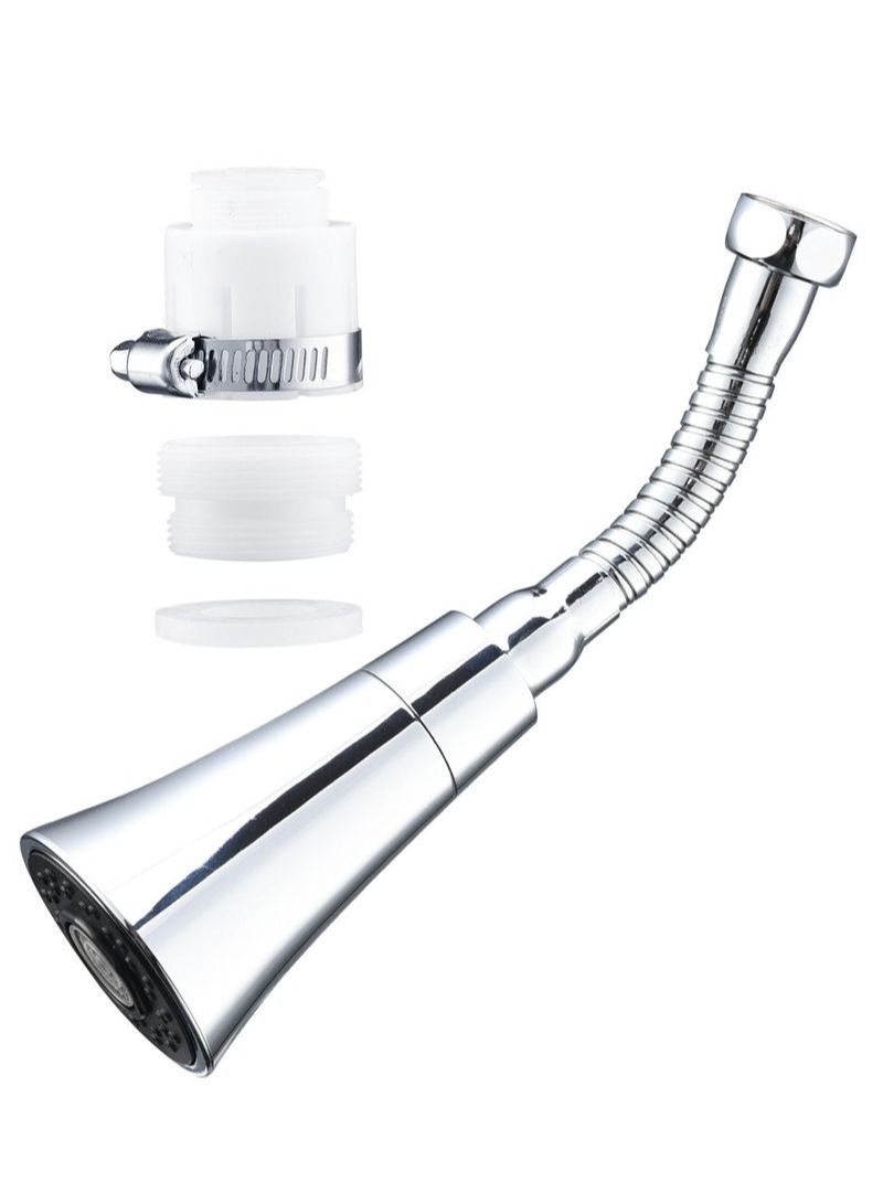 NIBEMINENT 360 Degree Swivel Sink Faucet Aerator Silver - Image 1