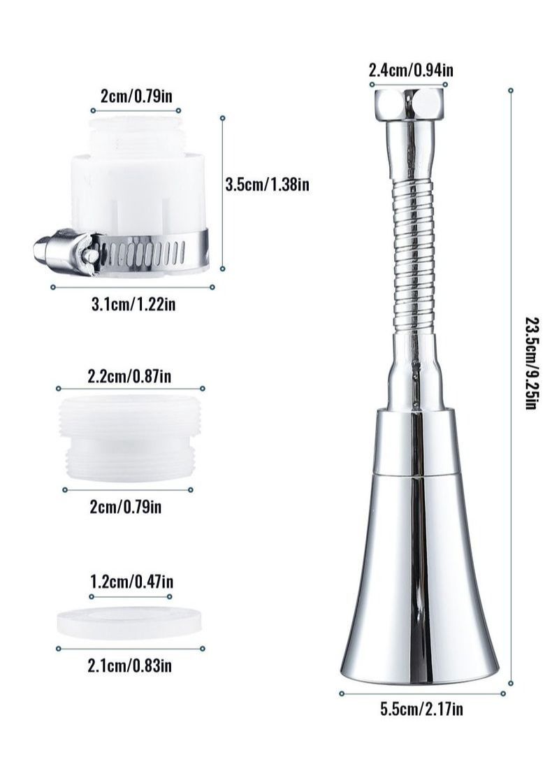 NIBEMINENT 360 Degree Swivel Sink Faucet Aerator Silver - Image 2