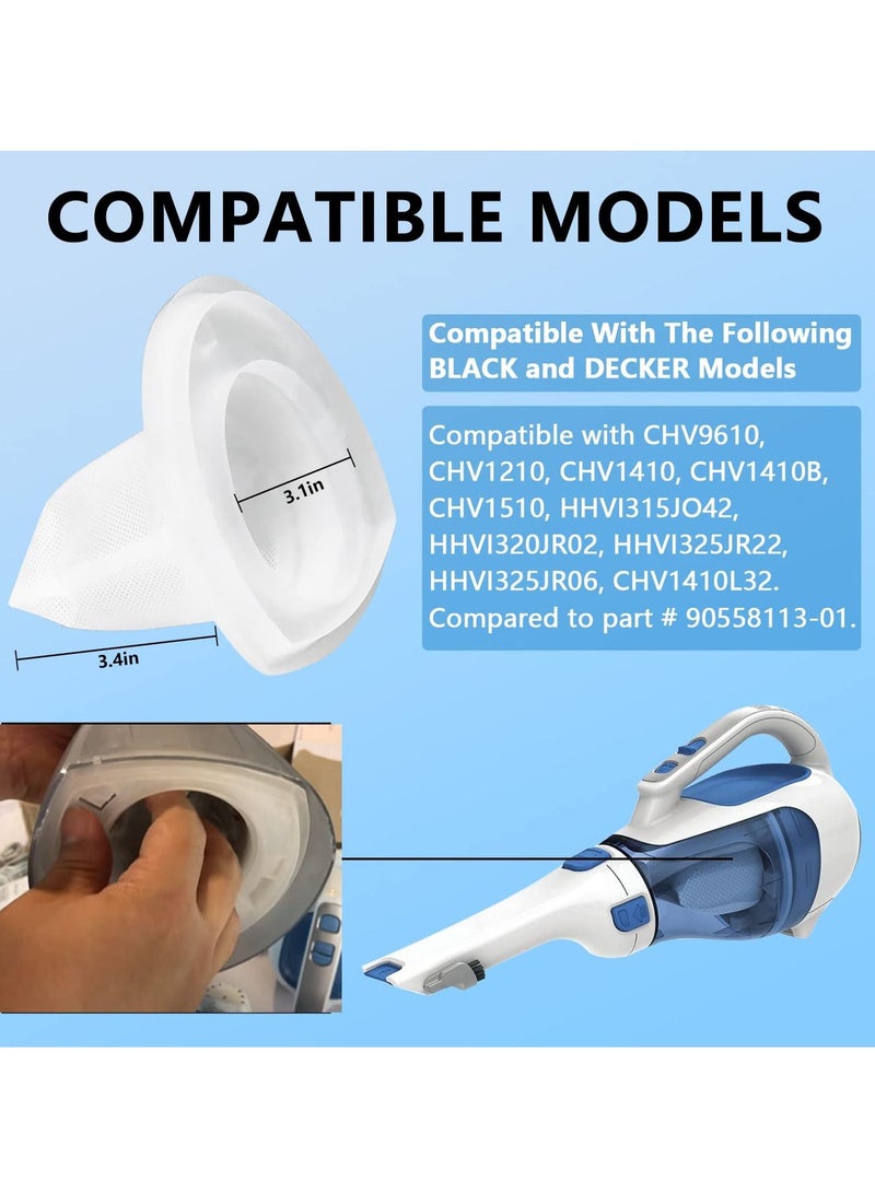 Y&D 6 Pack Replacement Filter for Black and Decker Power Tools VF110 Dustbuster Cordless Hand Vacuum CHV1410L CHV9610 CHV1210 CHV1410 CHV1510 BDH2000L, 90558113-01 - Image 5