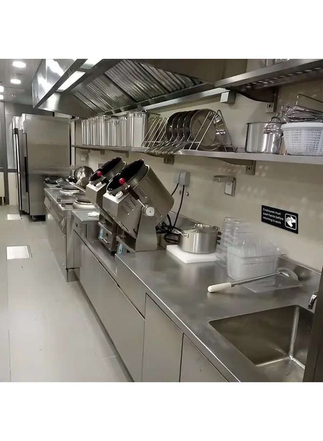 Employees Must Wash Hands Sign 7.8x3 Inch Self Adhesive Acrylic Food Safety Signage - Image 5