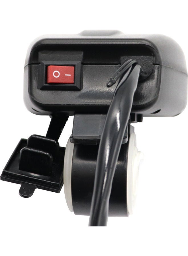 NIBEMINENT 4-in-1 Motorcycle Dual USB Charger 5V 4.2A with Yellow Voltage & Temperature Display Black - Image 2