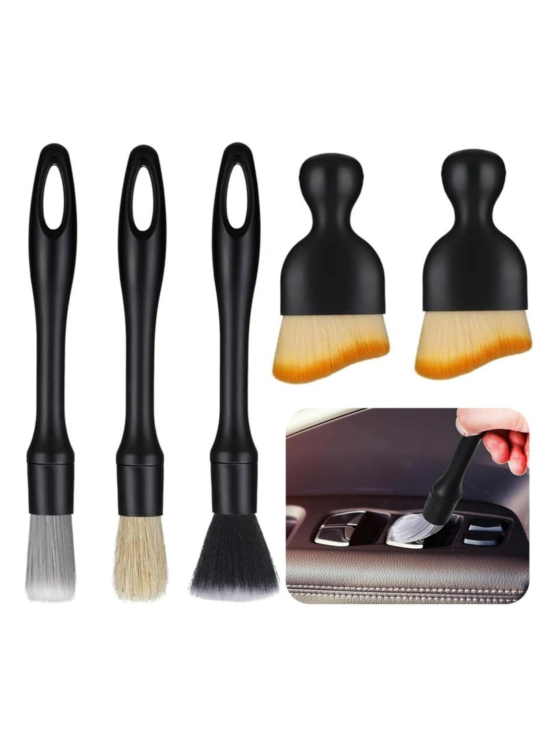Oasisgalore Pack of 5 Car Detailing Brush, Cleaning Brush, Car Interior Cleaning Soft Brush, Soft Bristles Detailing Brush, Dust Clean Brushes, No Scratches, for Car Interior and Car Care  - Image 1