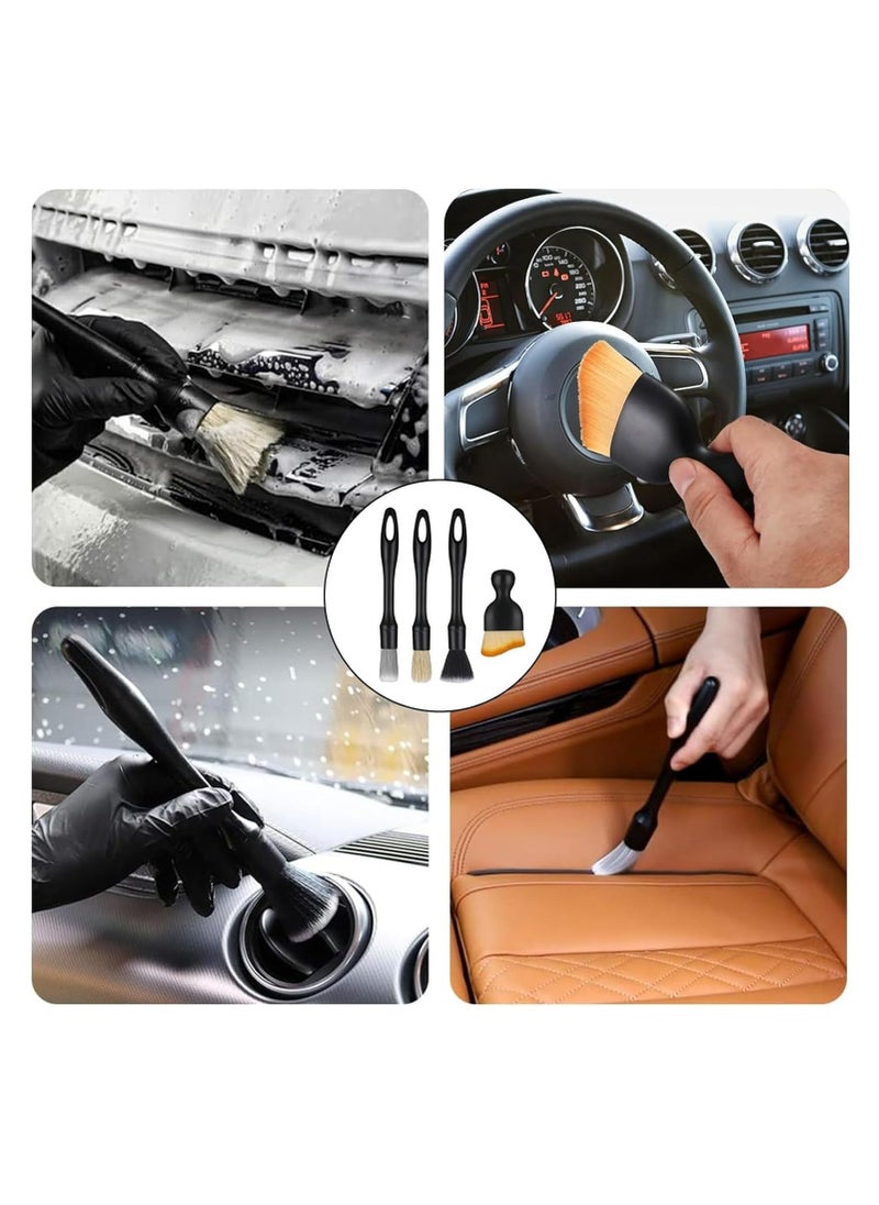 Oasisgalore Pack of 5 Car Detailing Brush, Cleaning Brush, Car Interior Cleaning Soft Brush, Soft Bristles Detailing Brush, Dust Clean Brushes, No Scratches, for Car Interior and Car Care  - Image 3