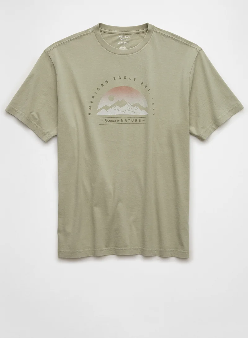امريكان ايجل Logo Graphic Crew Neck T-Shirt