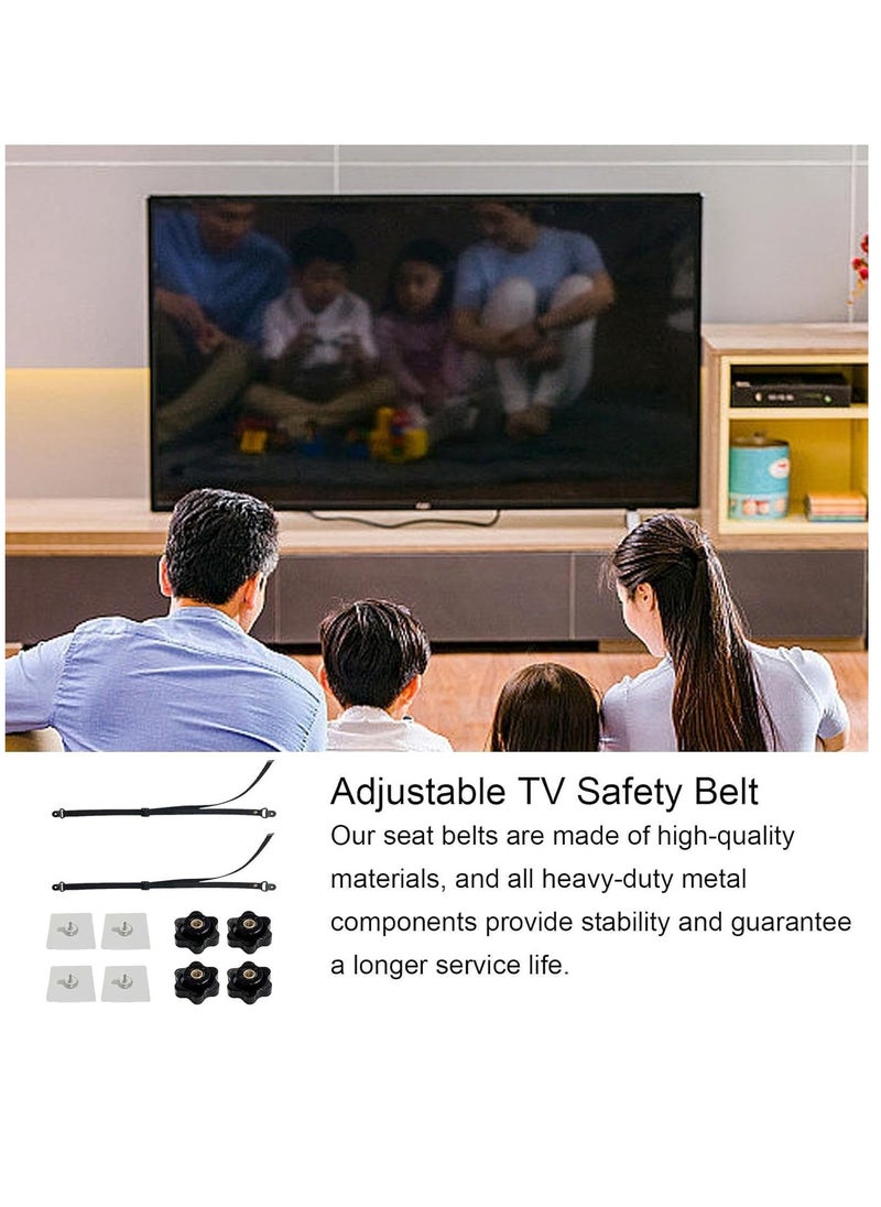 0TO1 TECH - Adjustable TV Safety Straps, Anti-Tip Strap, Heavy Duty Furniture Straps, No-Drill Adhesive, Anti-Tip Furniture Anchors for Baby Proofing, Flat Screens Fix to Wall, Or Desk, Earthquake Straps - Image 1