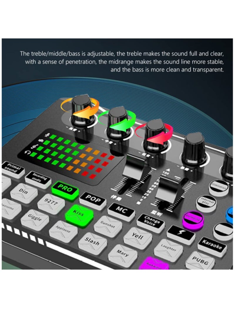 Arabest F998 Sound Card with 16 Sound Effects Audio Recording Sound Mixer Audio Mixing Console Amplifier for Phone PC  - Image 4