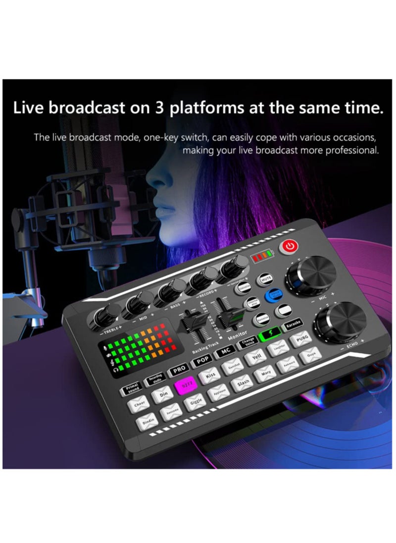 Arabest F998 Sound Card with 16 Sound Effects Audio Recording Sound Mixer Audio Mixing Console Amplifier for Phone PC  - Image 3