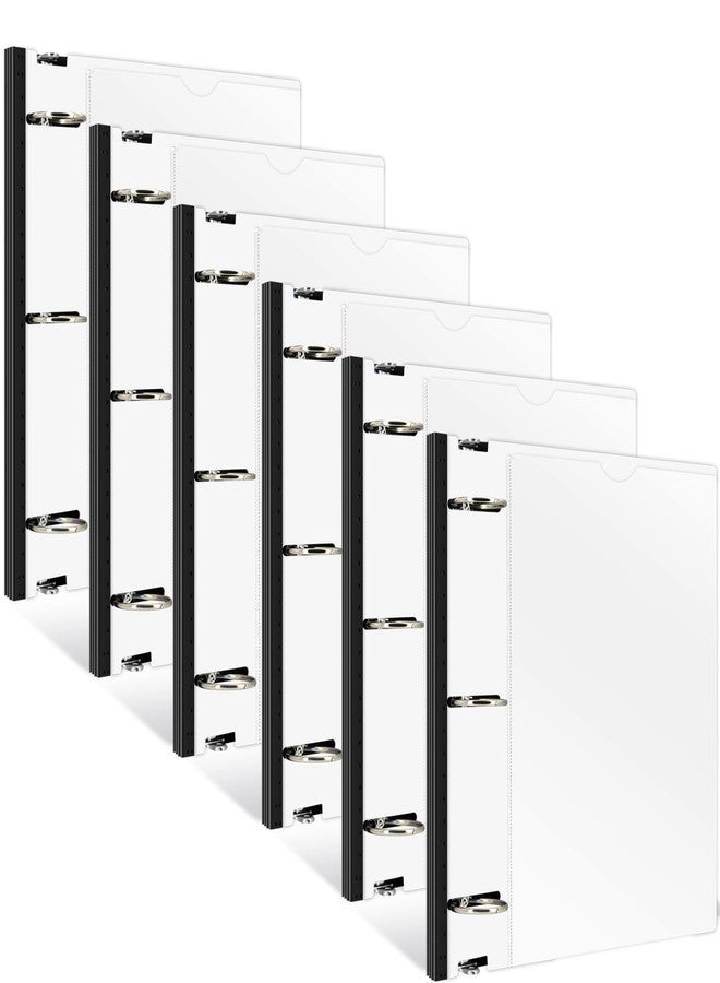 INFUN 1.5 Inch Telescoping 3 Ring Binder - 6PCS, Flexible Round Binder with Customizable Front Cover and Clear Catalog Pocket, 1.5Inch Rings, 370 Sheet Capacity-White - Image 1
