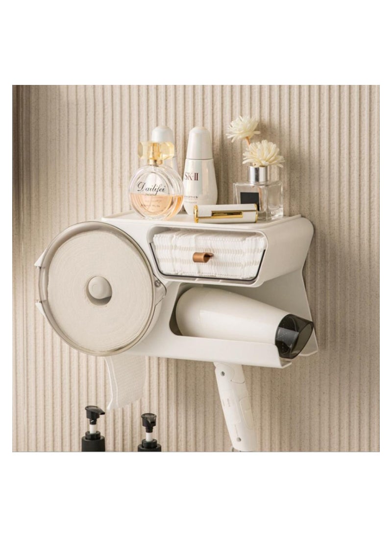 AIWANTO Face Towel And Hair Dryer Rack White  - Image 4
