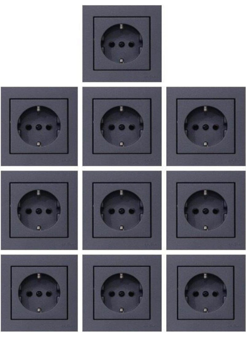 Ovivo Grano Smoked Grounded Socket and Frame10 Pieces 