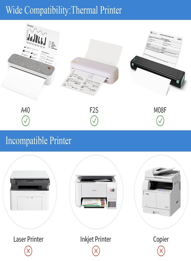 CLASSY 200 Sheets Thermal Printer Paper 8.5 x 11 Inch,Lasting 3 years,US Letter Size Thermal Paper, Compatible with M08F/A40 Thermal Portable Printer, Folded, Continuous Folding - Image 3
