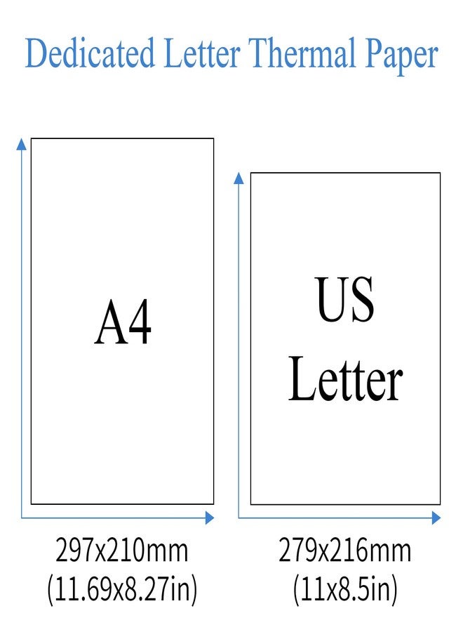 CLASSY 200 Sheets Thermal Printer Paper 8.5 x 11 Inch,Lasting 3 years,US Letter Size Thermal Paper, Compatible with M08F/A40 Thermal Portable Printer, Folded, Continuous Folding - Image 2