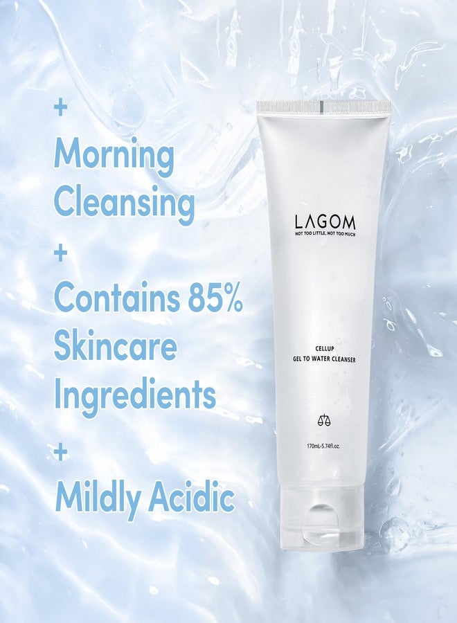 LAGOM Cellup Gel To Water Cleanser, No Foam Transparent Formula, Jelly Texture, Morning Cleansing, Hydrating Daily Face Wash 5.74 Fl Oz - Image 2