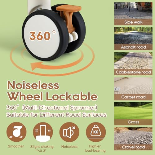 Joyway حقيبة سفر Joyway 20 بوصة مع حامل أكواب ومنفذ USB، سعة قابلة للتوسع بنسبة 25%، حقيبة ذكية بعجلات مضادة للانزلاق وحقيبة يد، مثالية للرجال والنساء مجموعة من 3 قطع باللون الأبيض - Image 3