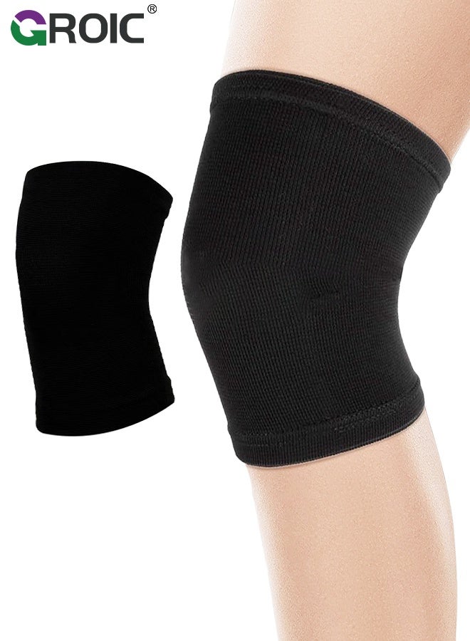 GROIC 1Pcs Compression Knee Brace,Knee Brace for Running Knee Pain, Knee Support Compression Sleeve, Workout Sports Knee Braces for Walking, Running, Gym, Basketball,ACL & Arthritis Pain Relief, Knee sleeves Support(L) - Image 1
