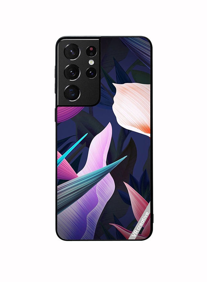 VR CREATIVE Protective Case Cover For Samsung Galaxy S21 Ultra 5G Colorful Flowers And Leaves Design Multicolour - Image 1