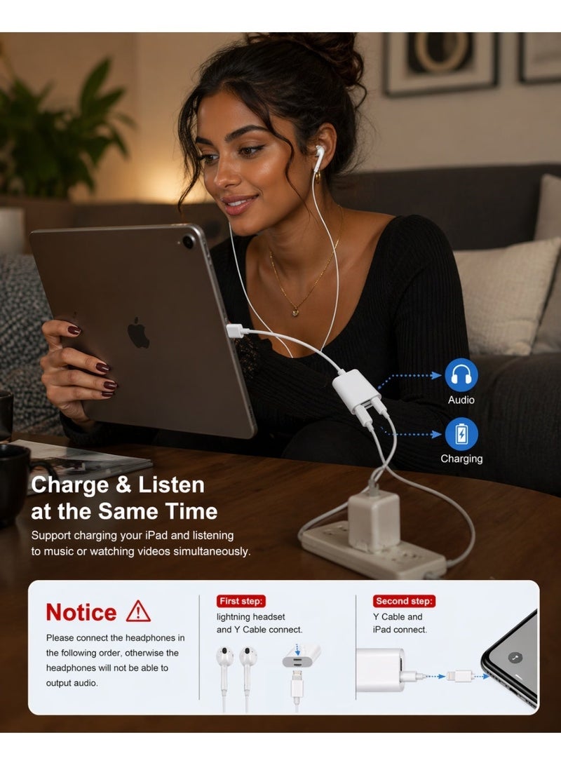 محول لايتننج إلى 2 لايتننج للايفون – شحن وسماعات بنفس الوقت – Lightning Splitter Audio + Charging Adapter متوافق مع iPhone - Image 4