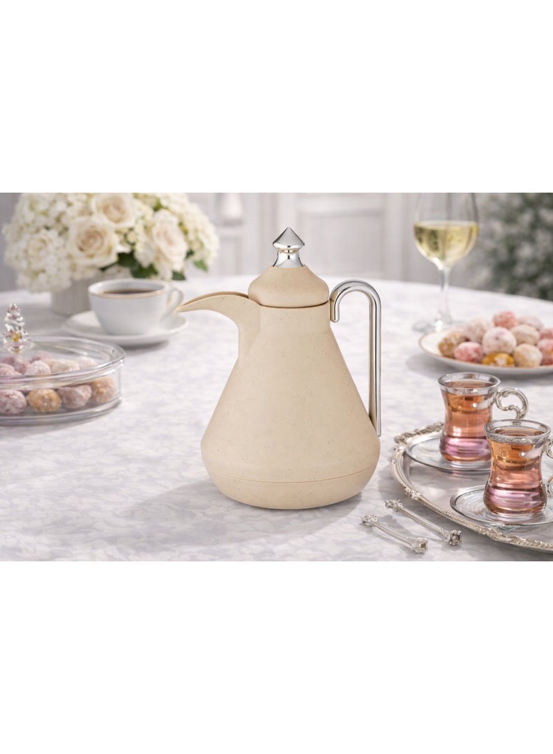 Host ☕✨ Luxurious coffee thermos in an elegant beige color with a shiny silver handle – 1 liter capacity | Modern design for sophisticated hospitality - Image 1