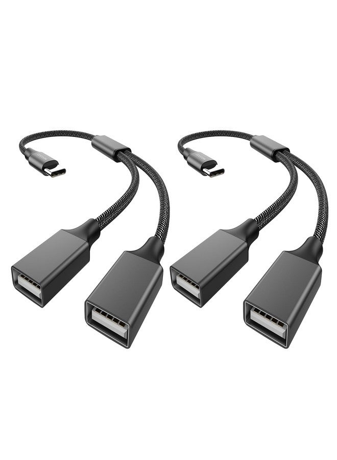MOGOOD USB C to Dual USB Female Adapter - Type C Splitter, Double USB 2.0 OTG Converter for MacBook Pro, Google Pixel, Galaxy S9 / S8 / Note 8 - Image 1