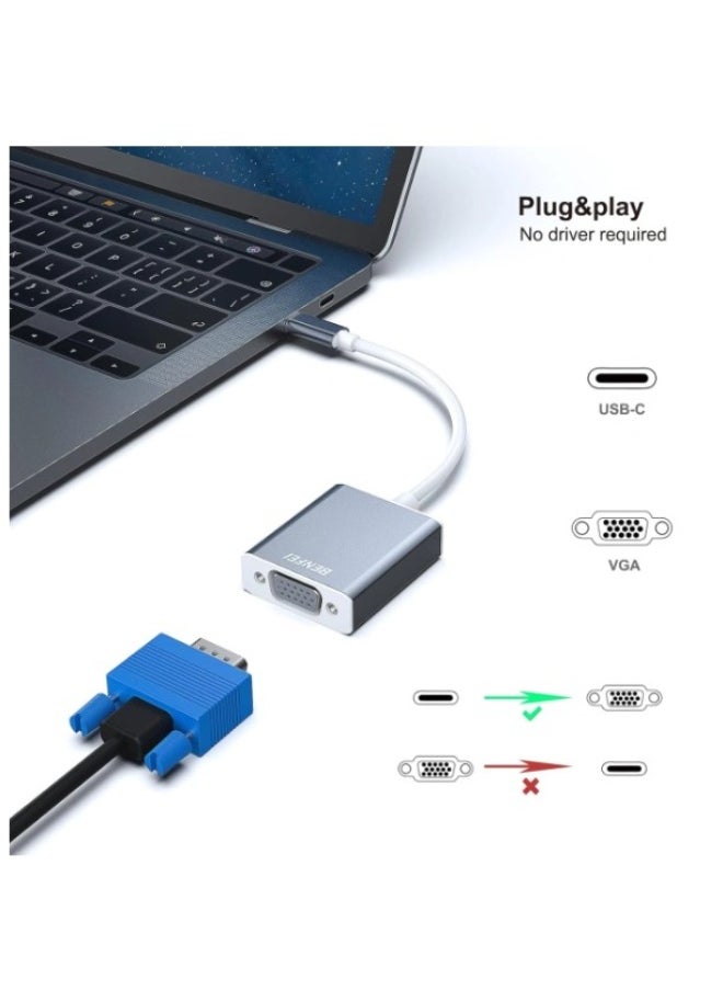 Haing USB-C Type C USB 3.1 Male to VGA Female 1080P HDTV Adapter Cable  - Image 2