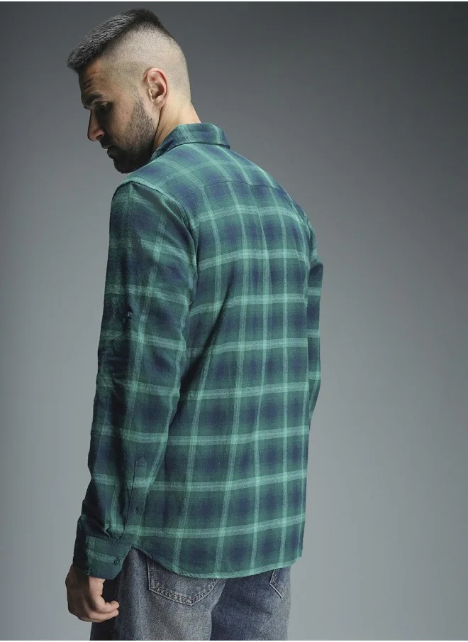 HIGH STAR Men's Green Shirts - Sleek and Comfortable Everyday Wear