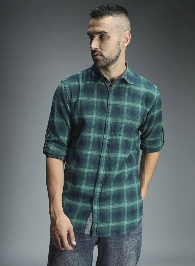 HIGH STAR Men's Green Shirts - Sleek and Comfortable Everyday Wear