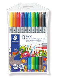 Steadtler Noris Club Double Ended Fibre Tips Pen Set, Pack Of 10 Multicolour  - Image 1