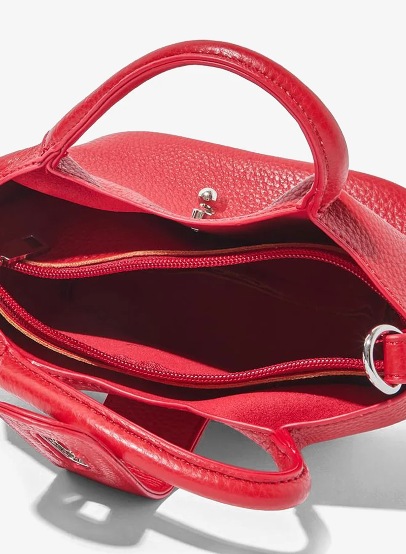 Styli  Red Pebbled Leather Mini Tote Bag for Women | Best Price UAE